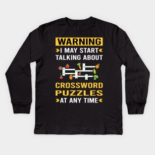 Warning Crossword Puzzles Kids Long Sleeve T-Shirt